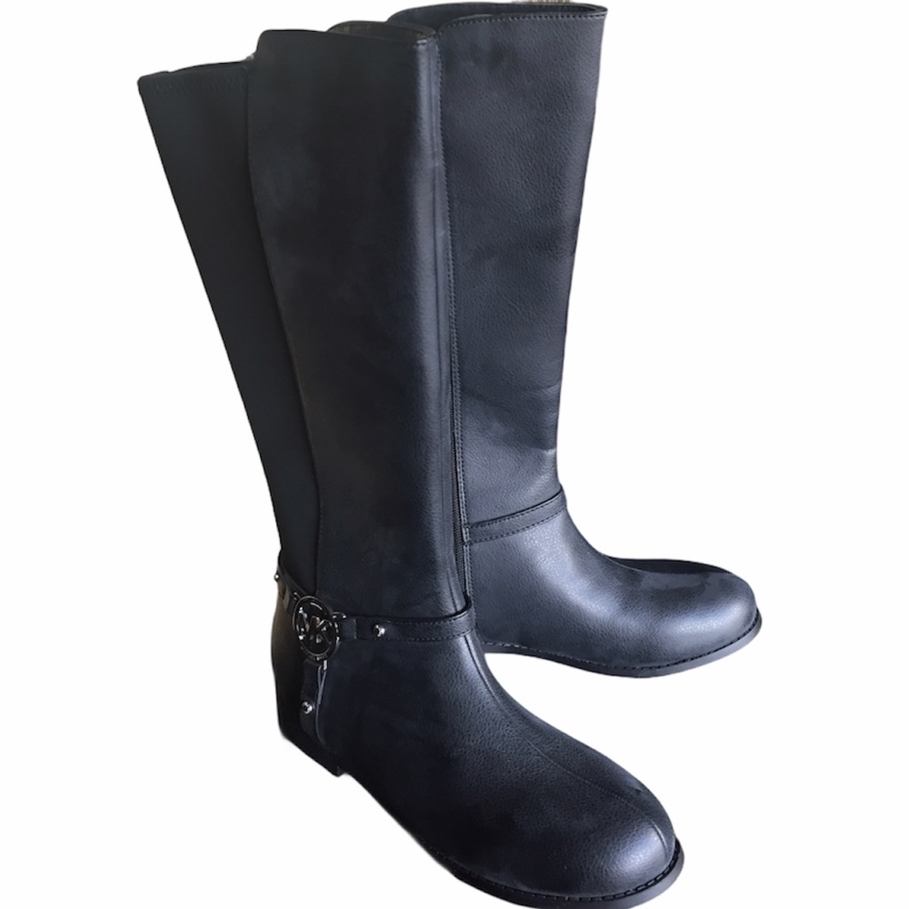 Micheal Kors Girls Black Emma Kaya Riding Boots - Picture 4 of 7